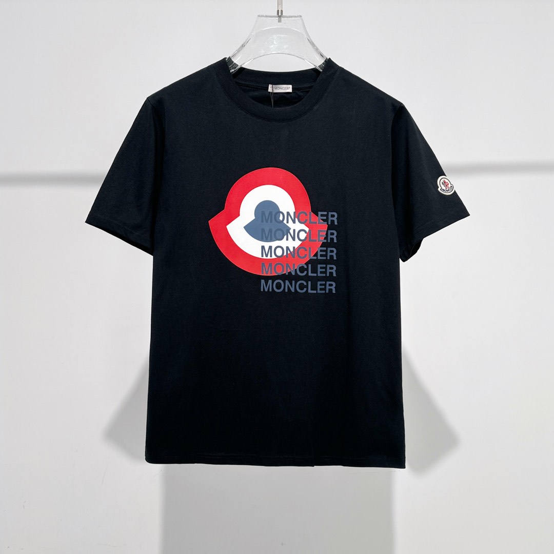 夏新品 モンクレールtシャツＮ級品 トップス 半袖 プリント ファッション 柔らかい 純綿 ブラック_1