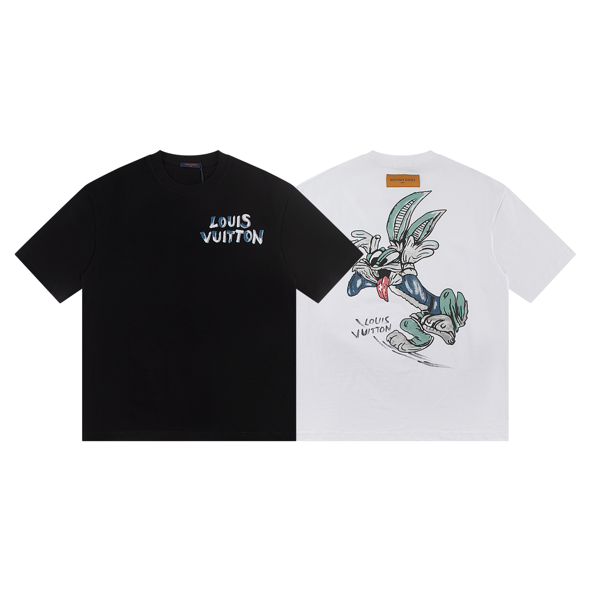 個性的なtシャツ ルイヴィトンスーパーコピー コットン 短袖 純綿 トップス プリント 上質 ブラック_8