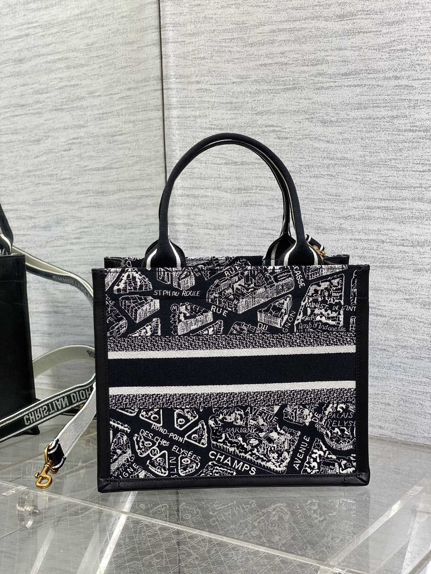 dior ショルダー バッグスーパーコピー ハンドバッグ 花柄 大容量 レザー 牛革 Ｓサイズ 刺繍 ブラック_4