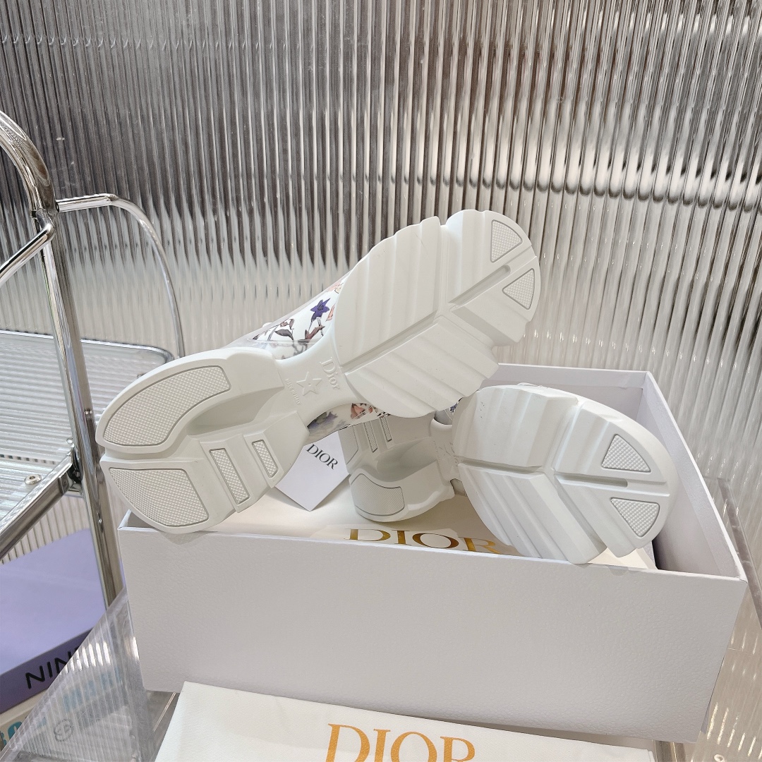 魅力的なスタイル dior スニーカー レディコピー カジュアルシューズ 厚底 柔軟 プリント ホワイト_6