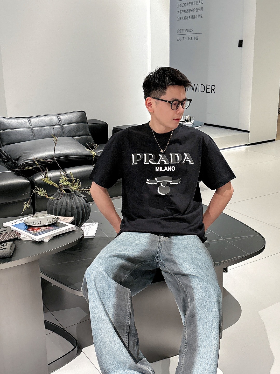 限定の人気 prada t シャツ アウトレット偽物 トップス シンプル 半袖 純綿 ハンサム ブラック_6