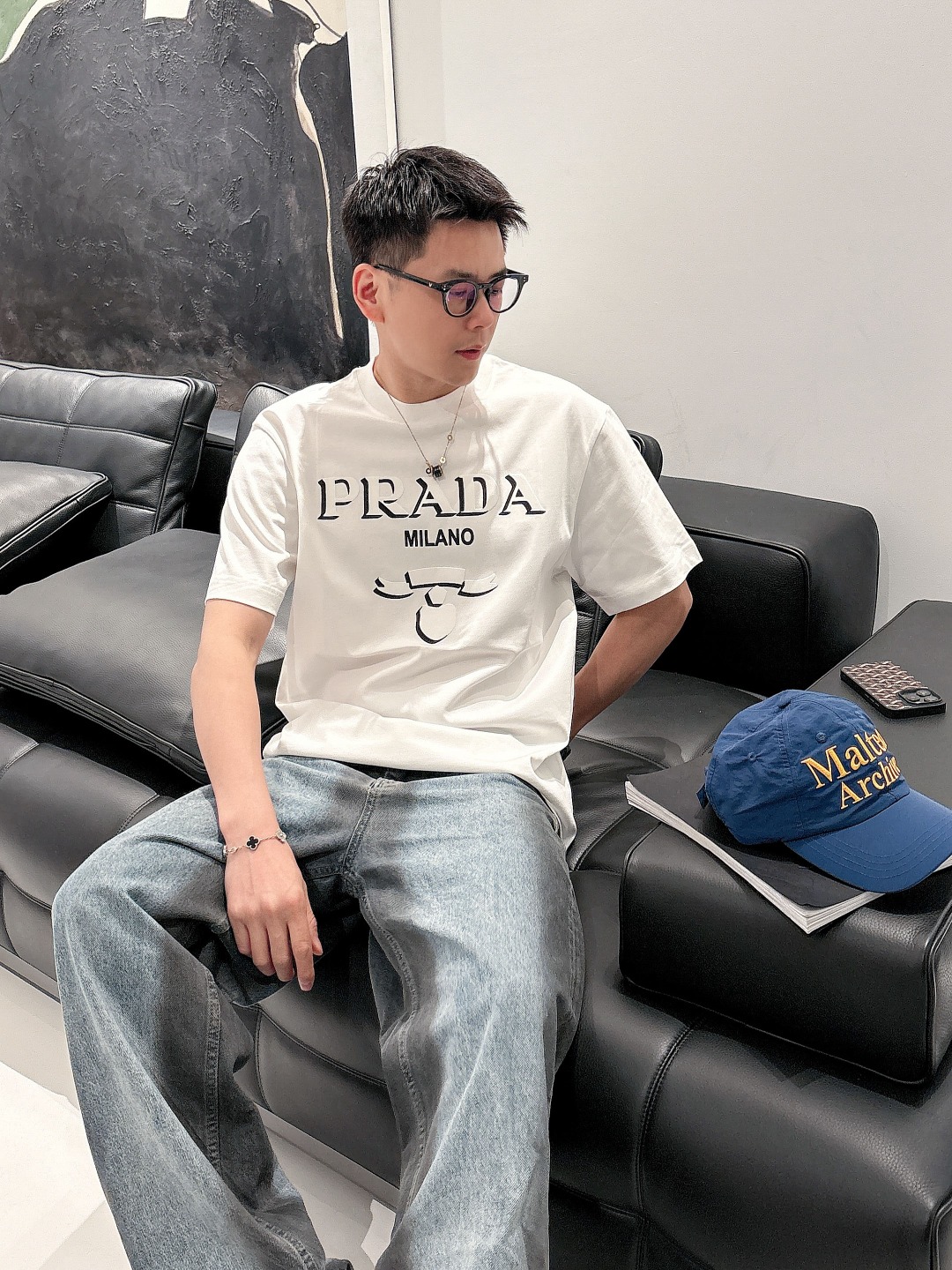 心地よい着用感 prada t シャツ レディースコピー トップス シンプル 半袖 純綿 ハンサム ホワイト_8