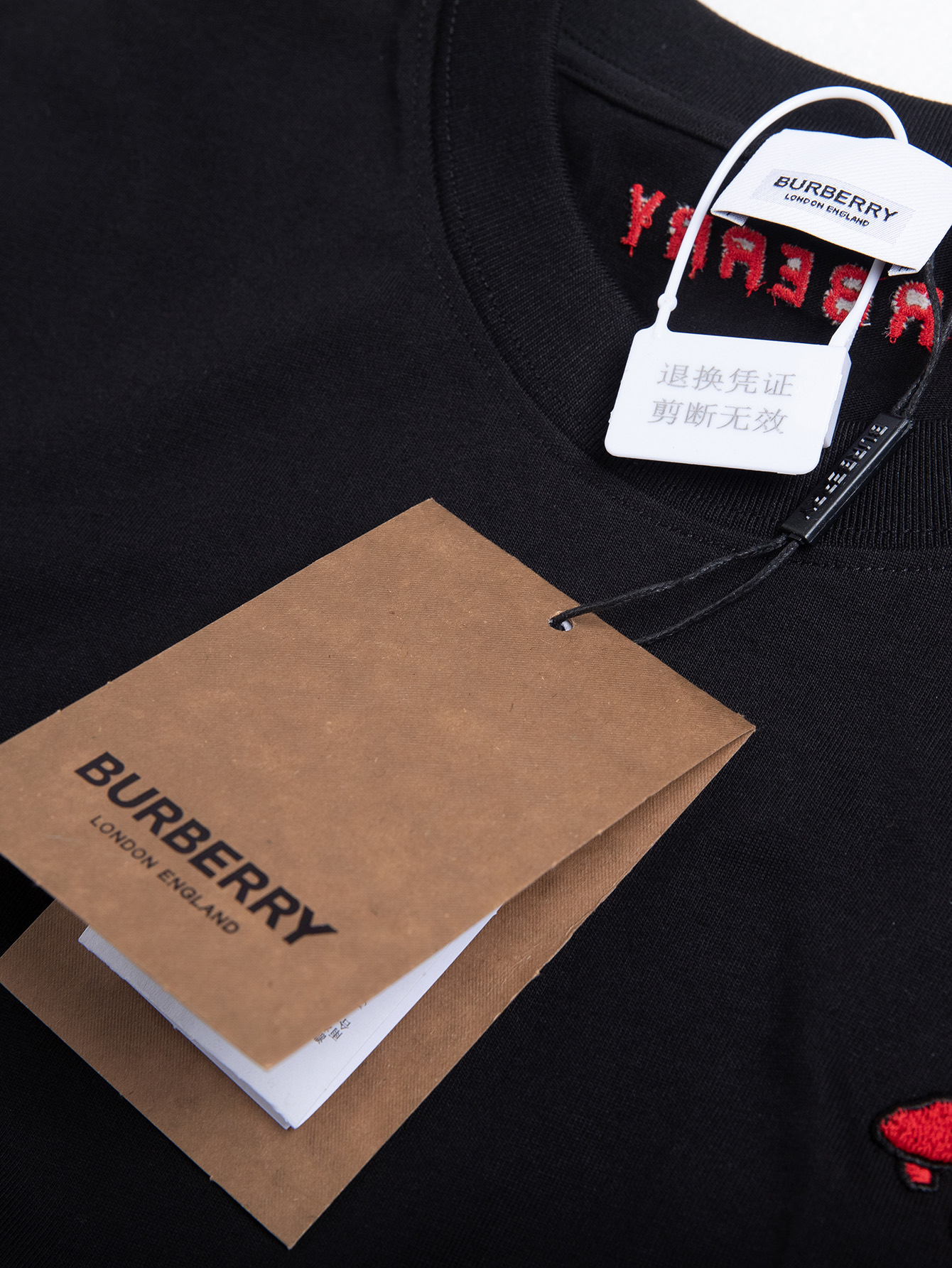 大人気でお買い得な burberry 半袖 t シャツ偽物 100％綿 男女兼用 トップス ロゴ刺繍 ブラック_5