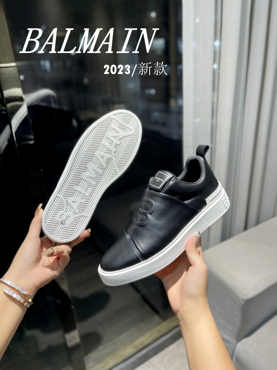 BALMAIN バル スニーカースーパーコピー スニーカー カジュアルシューズ 運動 ランニング ファッション感 ブラック_9