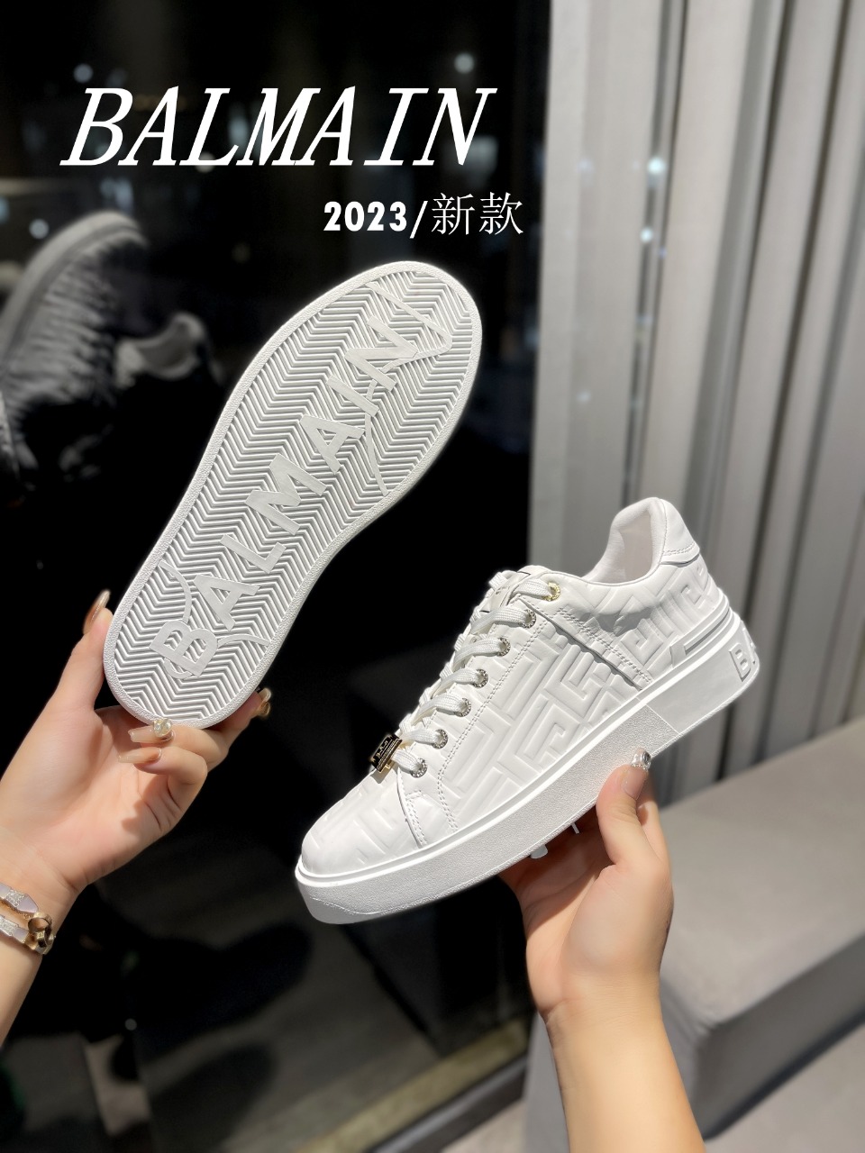 BALMAIN メンズ バルマン ヒール偽物 スニーカー カジュアルシューズ 運動 ランニング 高品質 ホワイト_9