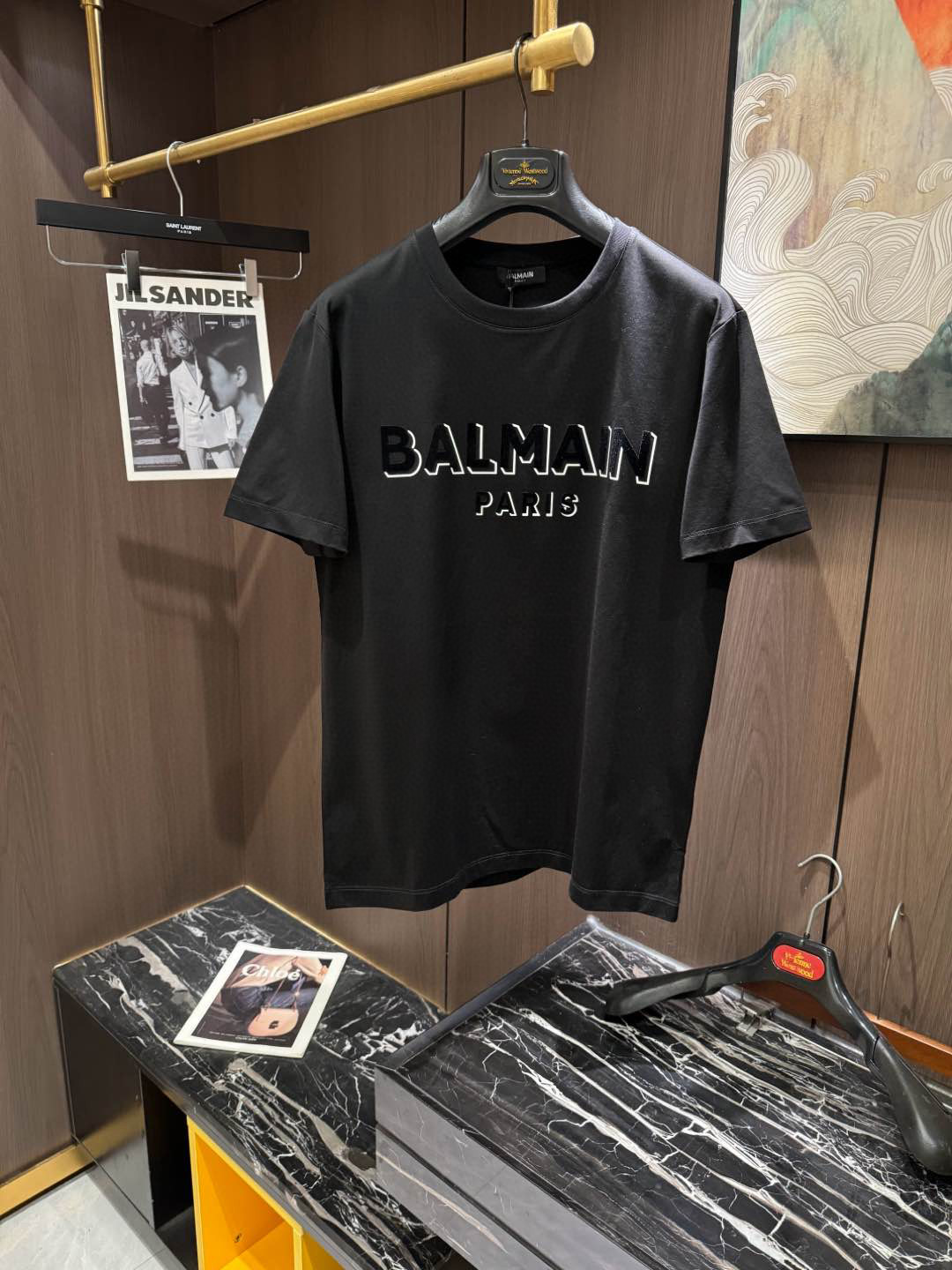 BALMAIN 人気商品 メンズ ケリーtシャツスーパーコピー 短袖トップス プリント 100％綿 ブラック_2