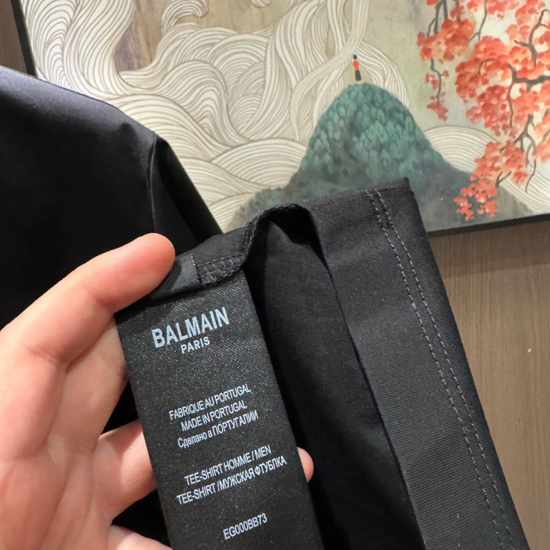 BALMAIN 人気商品 メンズ ケリーtシャツスーパーコピー 短袖トップス プリント 100％綿 ブラック_8