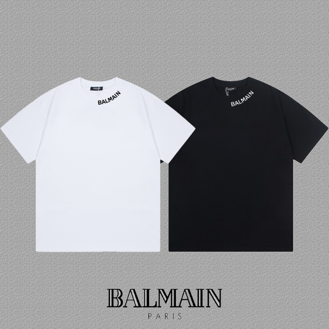 BALMAIN 男女兼用 tシャツ バルマンＮ級品 短袖トップス カラフルのプリント 100％綿 多色可選_1