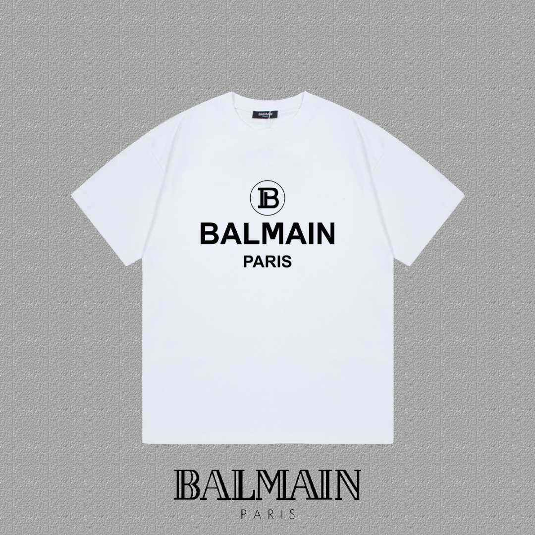 BALMAIN ノルマン tシャツ偽物 短袖トップス ロゴプリント 100％綿 男女兼用 上質 ホワイト_4