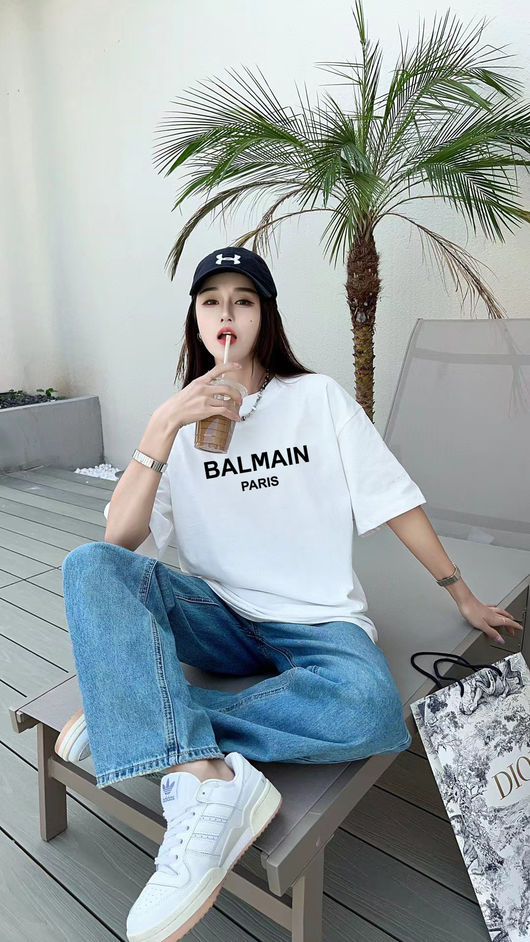 BALMAIN 超激得の新品 ホフマン シャツスーパーコピー Tシャツ トップス ロゴプリント 100％綿 男女兼用 ホワイト_3