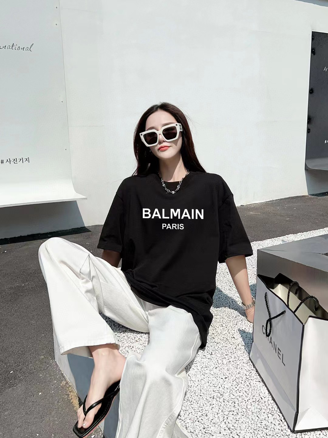 BALMAIN ホフマン tシャツ偽物 Tシャツ トップス 100％綿 男女兼用 ロゴプリント ブラック_3