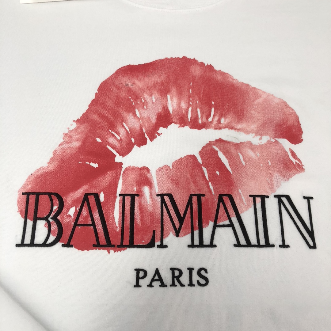 BALMAIN ランバラルtシャツコピー 半袖 プリント トップス 純綿 柔軟 シンプル 男女兼用 ホワイト_4