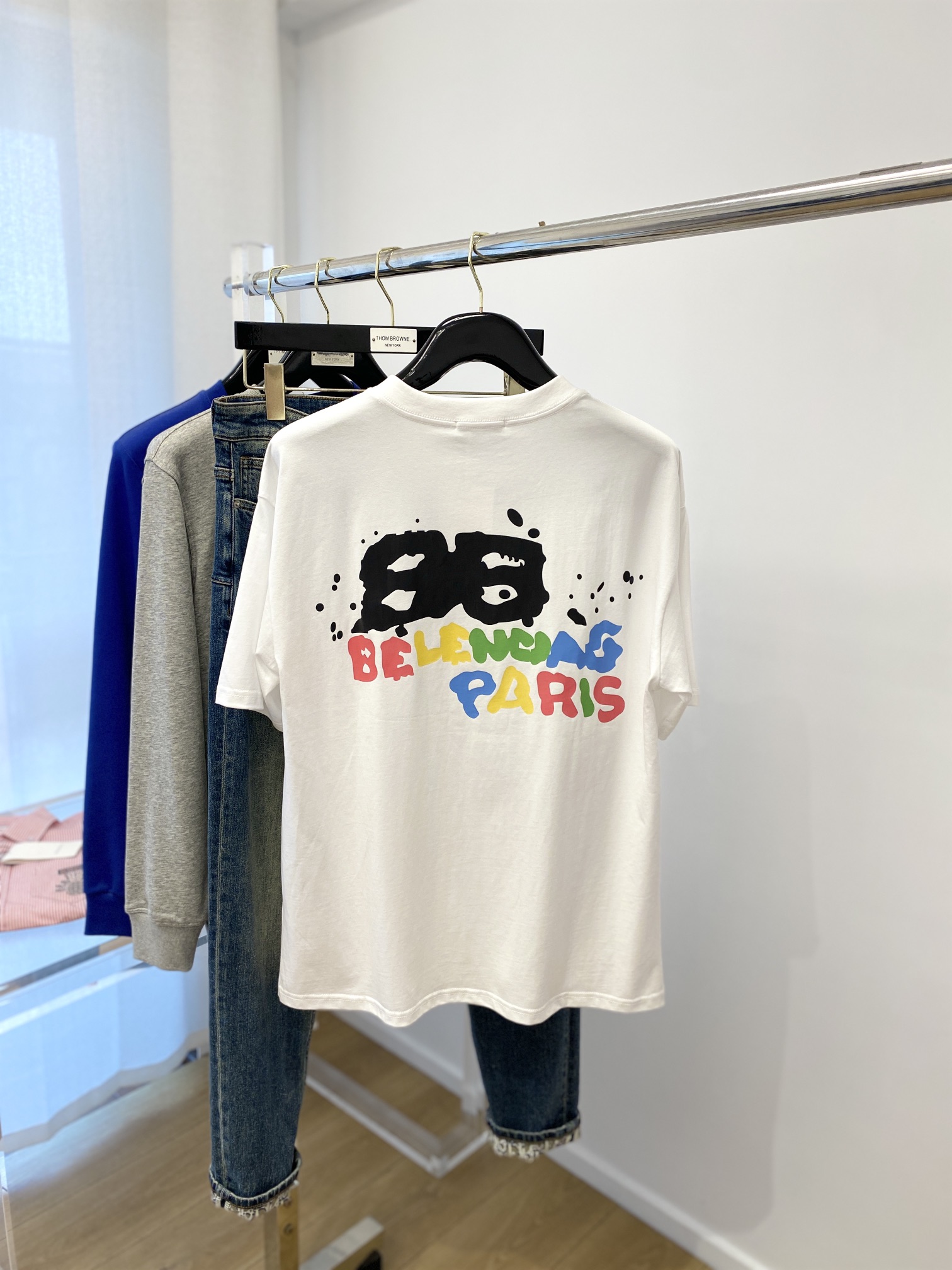 人気定番 バレンシアガ tシャツ ヒカキンコピー Ｔシャツ 短袖トップス シンプル 100%綿 プリント ホワイト_7